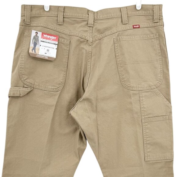 Wrangler Men's Heritage Low Stretch Relaxed Tan Carpenter Pants Size 40x32 NWT - Picture 3 of 11
